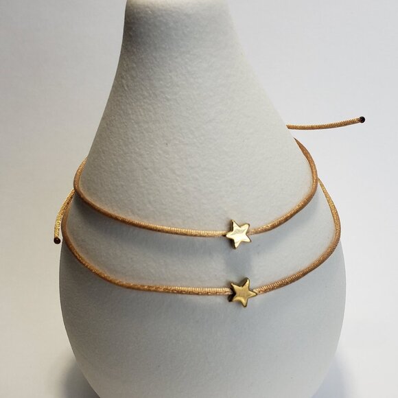 SET of 2 LUCKY STAR Gold String Kabbalah Tibetan Buddhist Adjustable BRACELET - Picture 3 of 5
